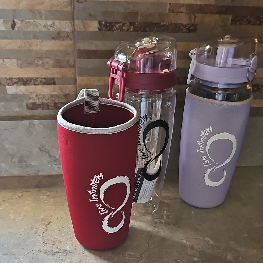Live Infinitely 32oz Infuser Water Bottle With Sleeve/Bundle - Both - Picture 12 of 13